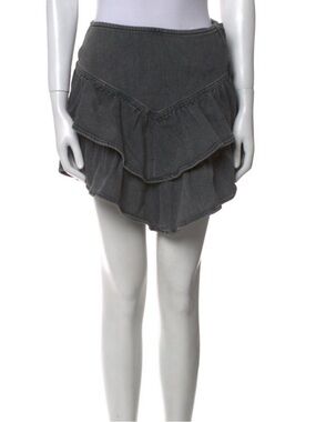 MOTHER ruffle denim skirt grey sz (2,4)